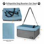 Elevated Dog Car Booster Seat with Safety Leash