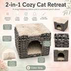 Handwoven Wool Cat Cave Bed