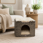 Handwoven Wool Cat Cave Bed