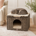 Handwoven Wool Cat Cave Bed