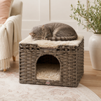 Handwoven Wool Cat Cave Bed