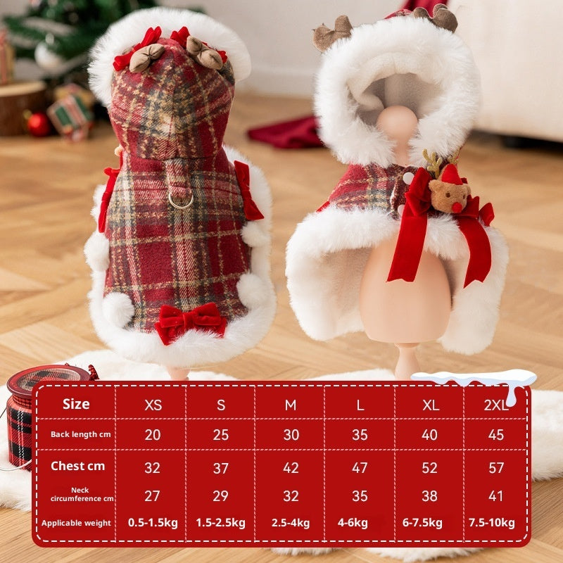Plaid Holiday Cape for Dogs & Cats